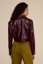 Load image into Gallery viewer, Moto faux leather jkt - Wine
