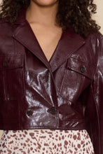 Load image into Gallery viewer, Moto faux leather jkt - Wine

