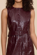 Load image into Gallery viewer, Faux leather mini dress - Wine

