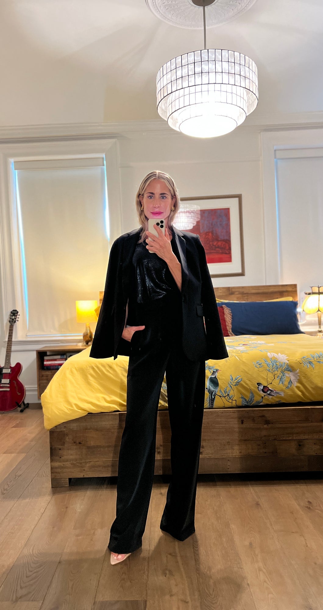 Straight Suit Pants - Black