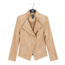 Load image into Gallery viewer, soft suede zip up jacket - Sand
