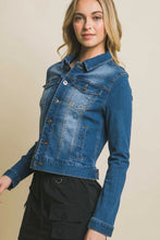 Load image into Gallery viewer, Distressed Jeans Jacket - Blue
