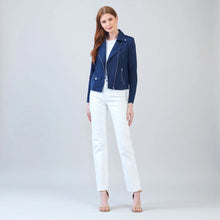 Load image into Gallery viewer, suede zip up jacket - navy
