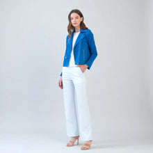 Load image into Gallery viewer, suede zip up jacket - French Blue
