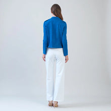 Load image into Gallery viewer, suede zip up jacket - French Blue
