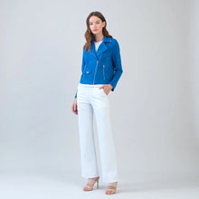 Load image into Gallery viewer, suede zip up jacket - French Blue
