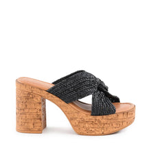 Load image into Gallery viewer, HOPE RAFFIA SANDAL - BLACK
