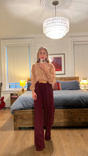 Load image into Gallery viewer, Wide Leg Pants - Burgundy
