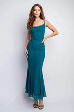 Load image into Gallery viewer, MESH COWL MAXI DRESS - VINTAGE GREEN
