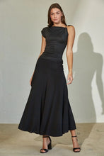 Load image into Gallery viewer, RUCHED TOP W GOLD - BLACK

