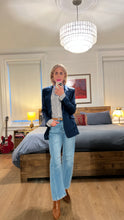 Load image into Gallery viewer, liquid leather blazer - Navy
