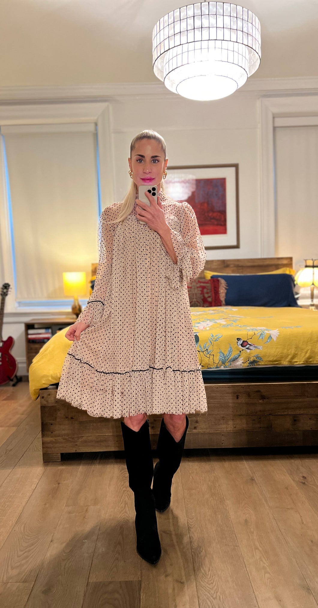 dress in plumetis tulle - beige