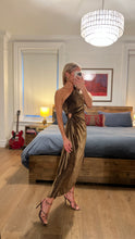 Load image into Gallery viewer, One shoulder midi dress - Blk gold
