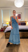 Load image into Gallery viewer, spaghetti maxi w pockets - blue
