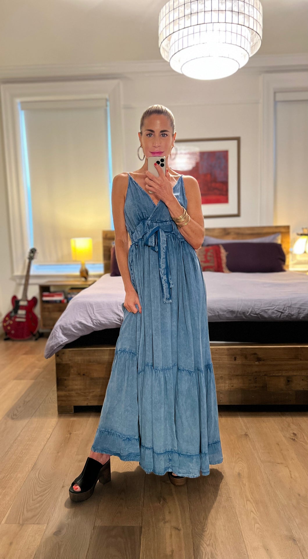 spaghetti maxi w pockets - blue