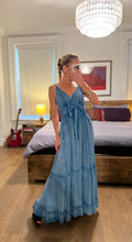Load image into Gallery viewer, spaghetti maxi w pockets - blue
