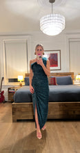 Load image into Gallery viewer, One shoulder feather dress - Teal
