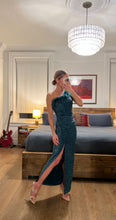 Load image into Gallery viewer, One shoulder feather dress - Teal
