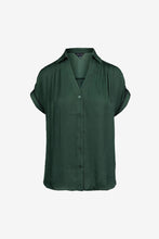 Load image into Gallery viewer, whipstitch short slv blouse - forest green
