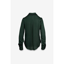Load image into Gallery viewer, blanket stitch silky button blouse - HUNTER

