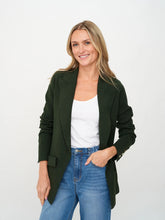Load image into Gallery viewer, knitted tailored blazer - olive
