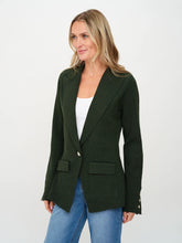 Load image into Gallery viewer, knitted tailored blazer - olive
