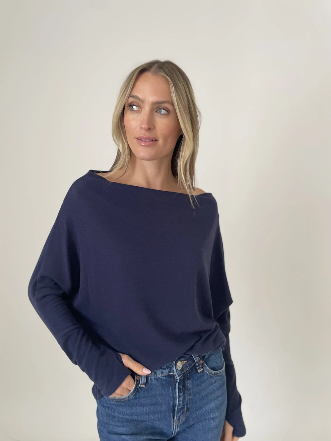 any top knit - navy