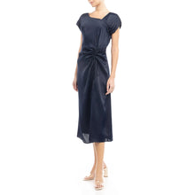 Load image into Gallery viewer, slvls asymetric nk shirred drs - bluberry
