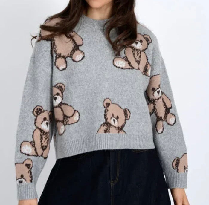 Teddy Bear Pullover - Grey