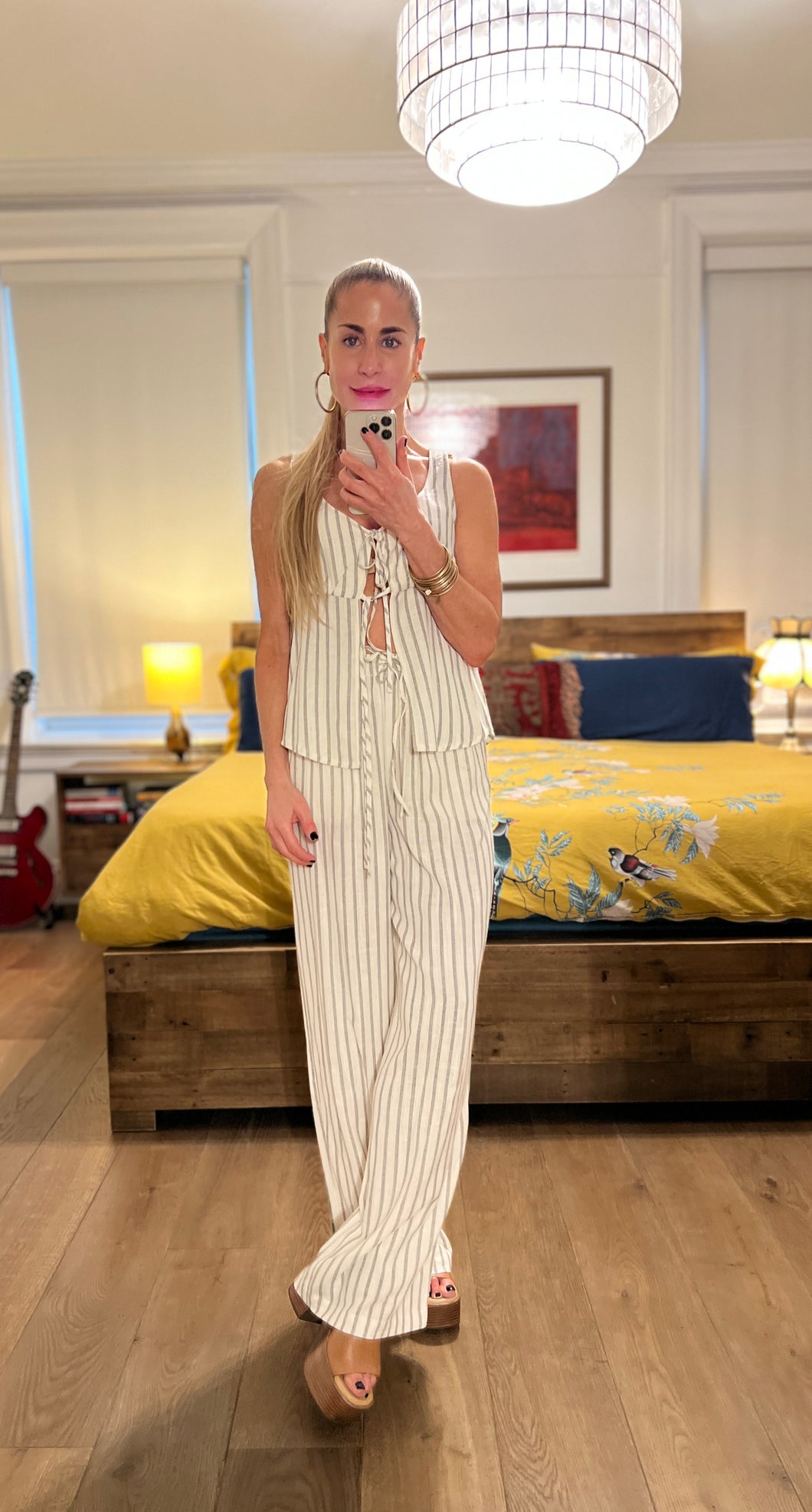 Front Tie Top - Cream