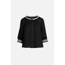 Load image into Gallery viewer, applique popover blouse - black
