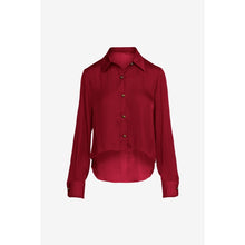 Load image into Gallery viewer, blanket stitch cropped blouse - crimson red
