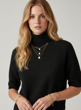 Load image into Gallery viewer, fine knit elbow slv hi nk - black
