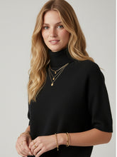 Load image into Gallery viewer, fine knit elbow slv hi nk - black
