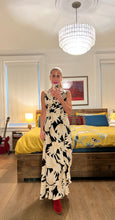 Load image into Gallery viewer, Long print dress - Leaf BW
