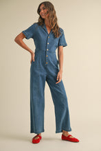 Load image into Gallery viewer, STRETCH DENIM JUMPSUIT - DENIM
