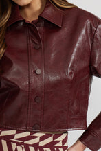 Load image into Gallery viewer, Faux leather jacket - Burgundy
