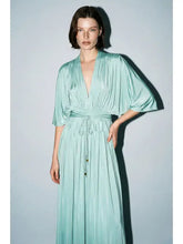 Load image into Gallery viewer, pleated plunge maxi set - mint
