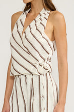 Load image into Gallery viewer, Lola wrapover top - White / Brown
