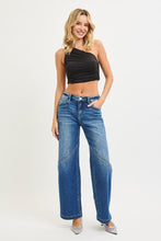 Load image into Gallery viewer, Slouchy wide leg jeans w seam - Dark
