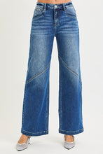 Load image into Gallery viewer, Slouchy wide leg jeans w seam - Dark
