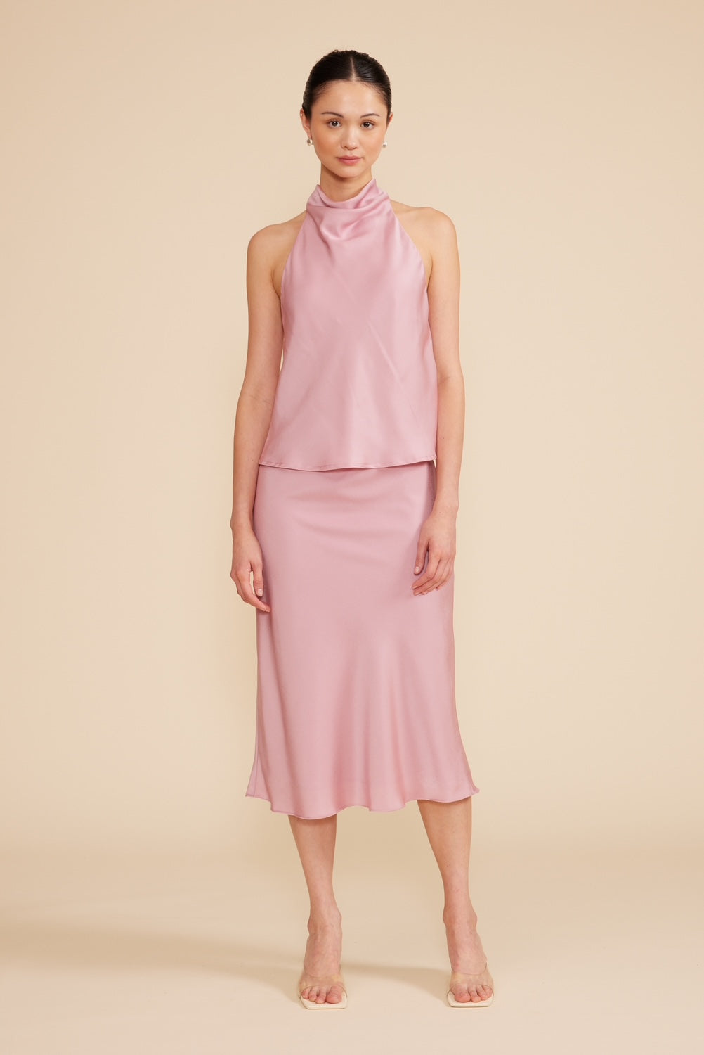 Bo Cowl Neck Top - Rose