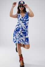 Load image into Gallery viewer, Tropical Palm Dress - Blue
