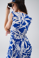 Load image into Gallery viewer, Tropical Palm Dress - Blue
