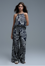 Load image into Gallery viewer, Leaf wideleg Pants - Navy/White
