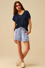 Load image into Gallery viewer, Striped Texture knit sweater - Navy/
