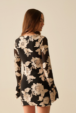 Load image into Gallery viewer, Floral Chiffon Mini Dress - Black
