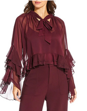 Load image into Gallery viewer, Ruffled Top - Burgundy
