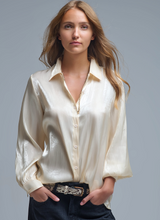 Load image into Gallery viewer, Silk satin Shirt - Beige
