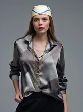 Load image into Gallery viewer, Geo print blouse - Grey

